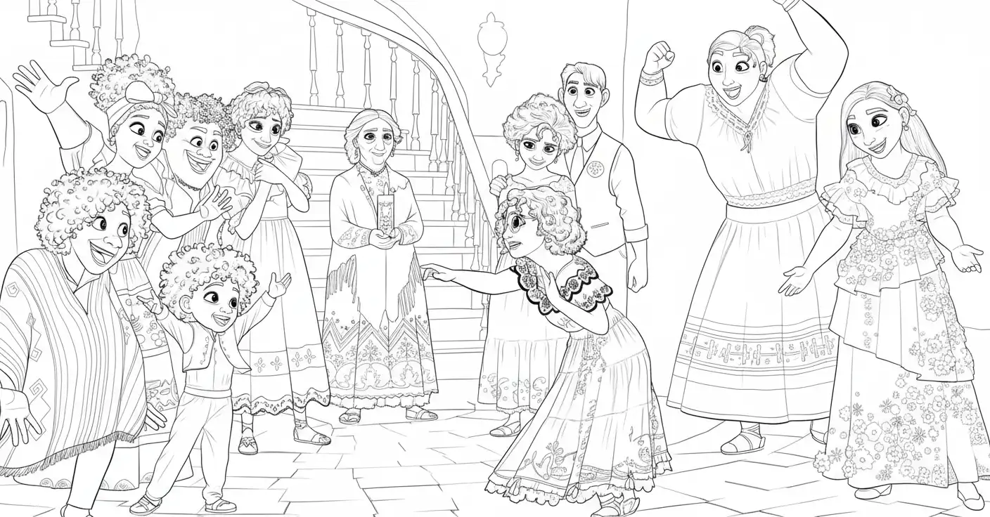 Encanto para colorear y dibujo para imprimir