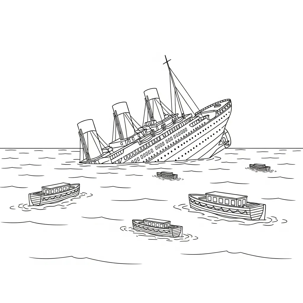 Titanic 6 para colorear de para niños
