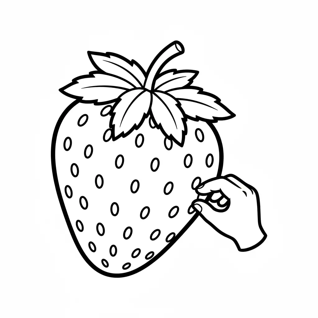 Fresa para colorear para imprimir para niño de 4 años