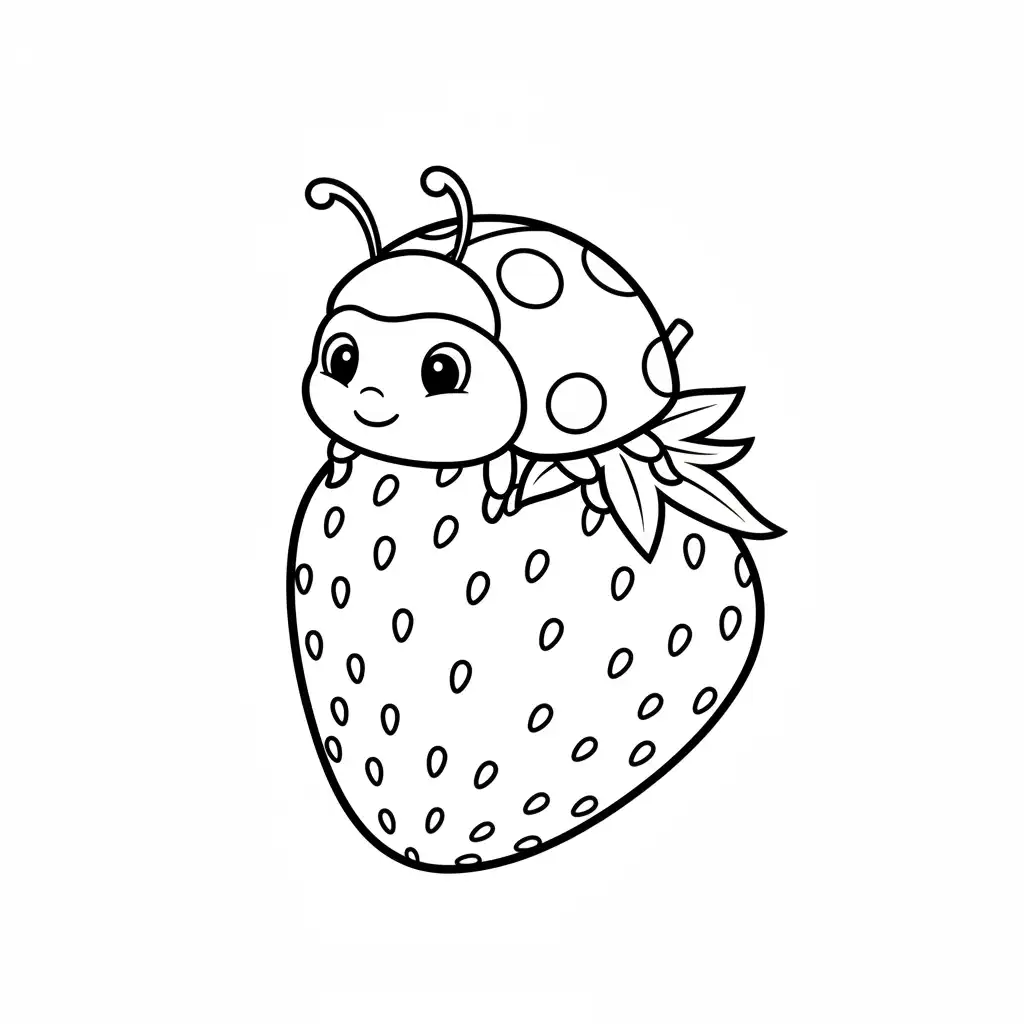 Fresa para colorear para niño de 7 años