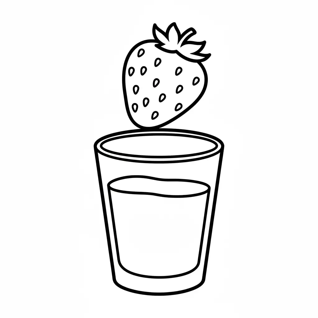 Fresa para colorear para imprimir para niño de 3 años