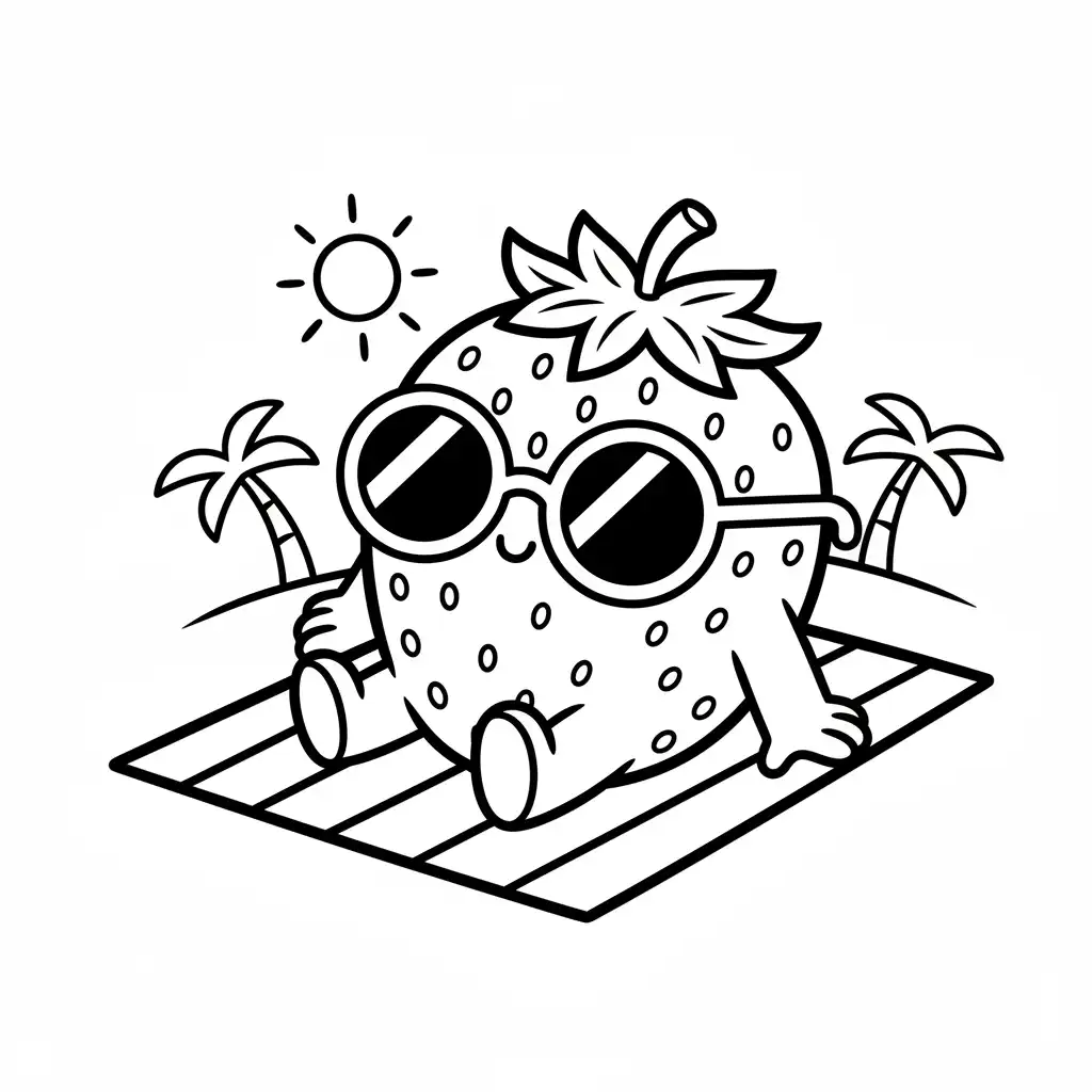 Fresa para colorear y aprendizaje