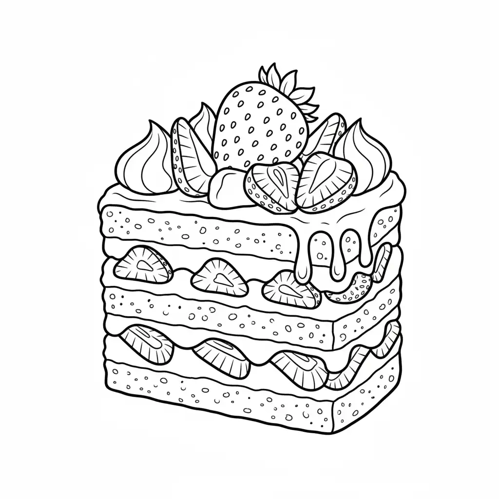 Fresa para colorear para imprimir para niño de 3 años 1