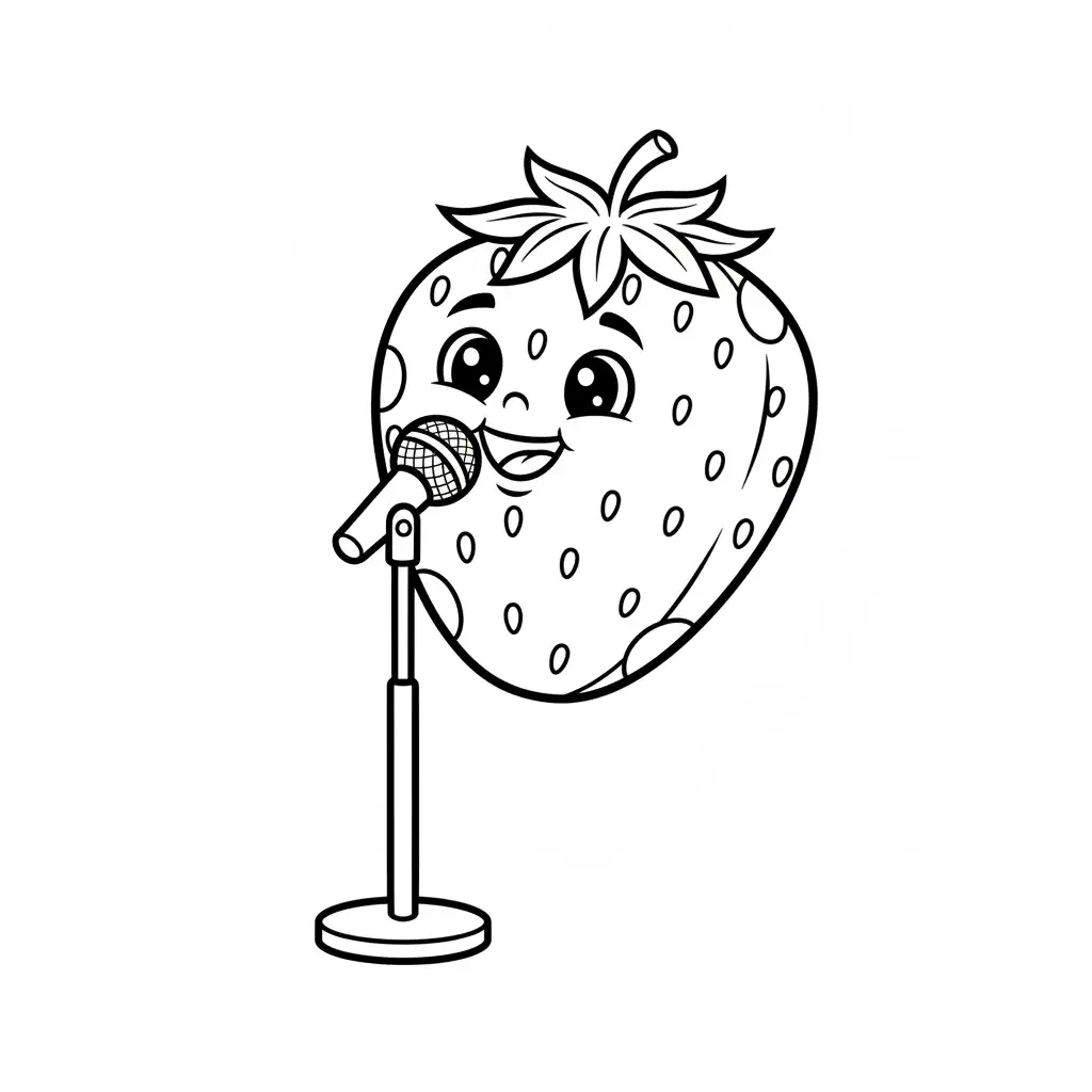Fresa para colorear para imprimir para niño de 4 años 2