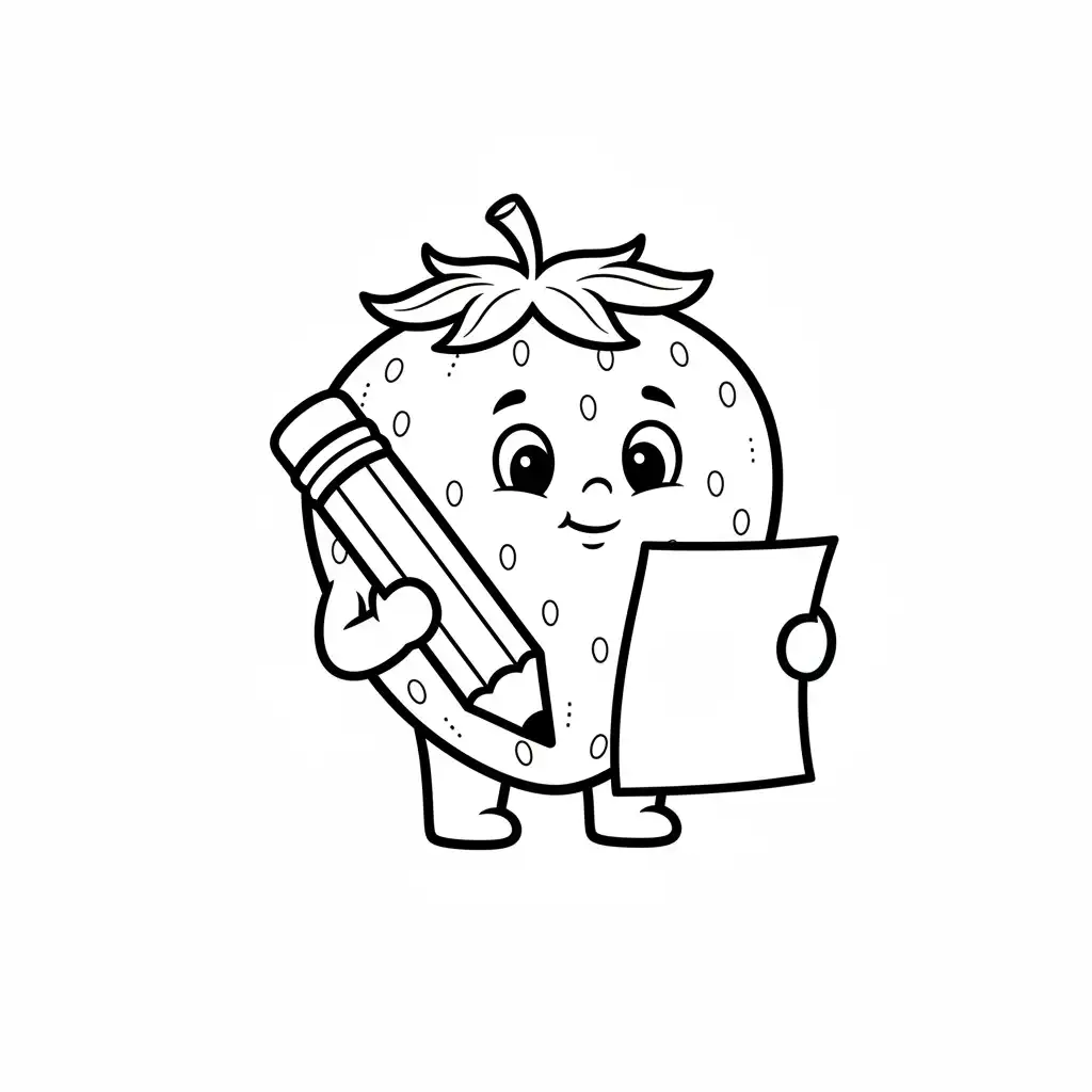 Fresa para colorear para imprimir para niño de 8 años