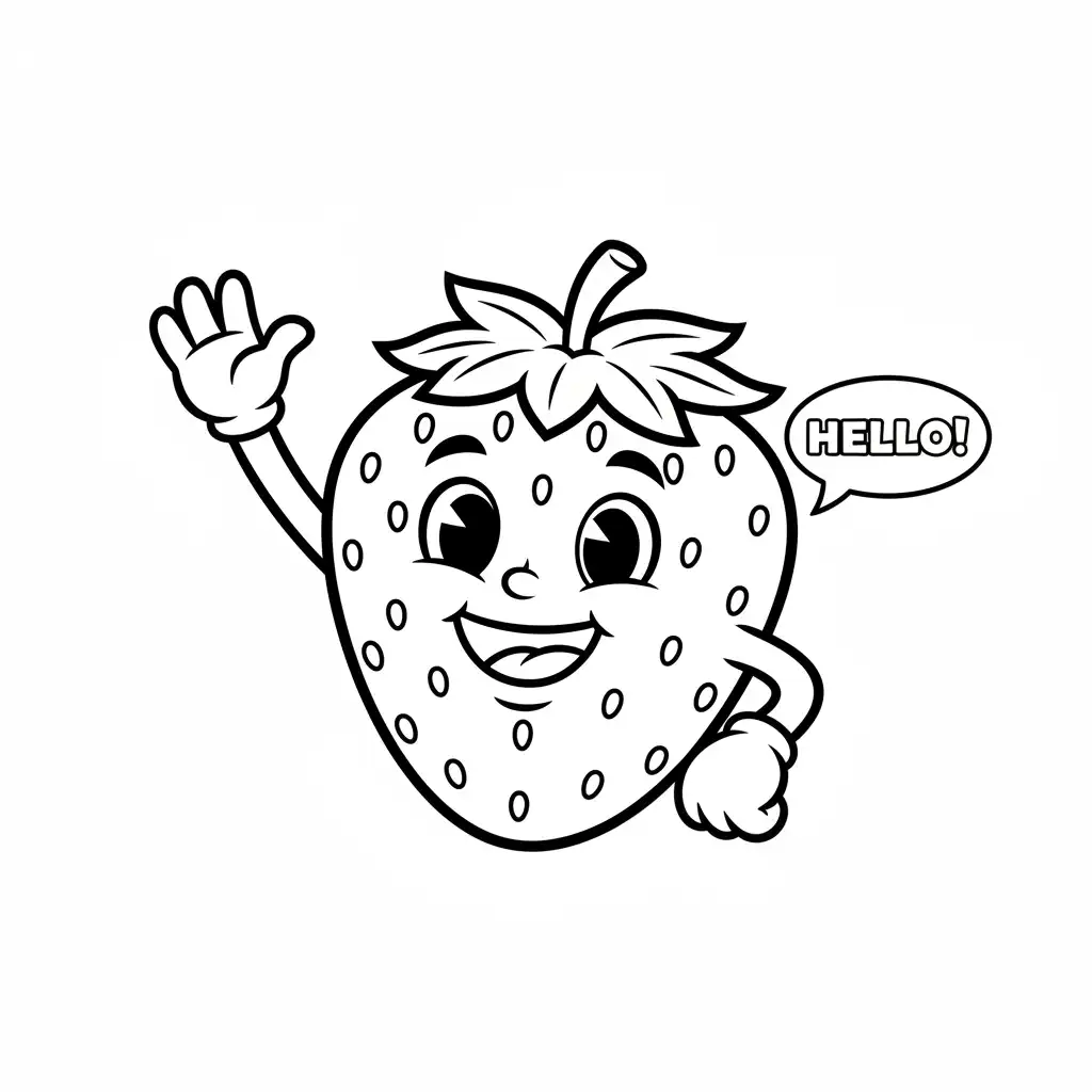 Fresa para colorear para niño de 2 años