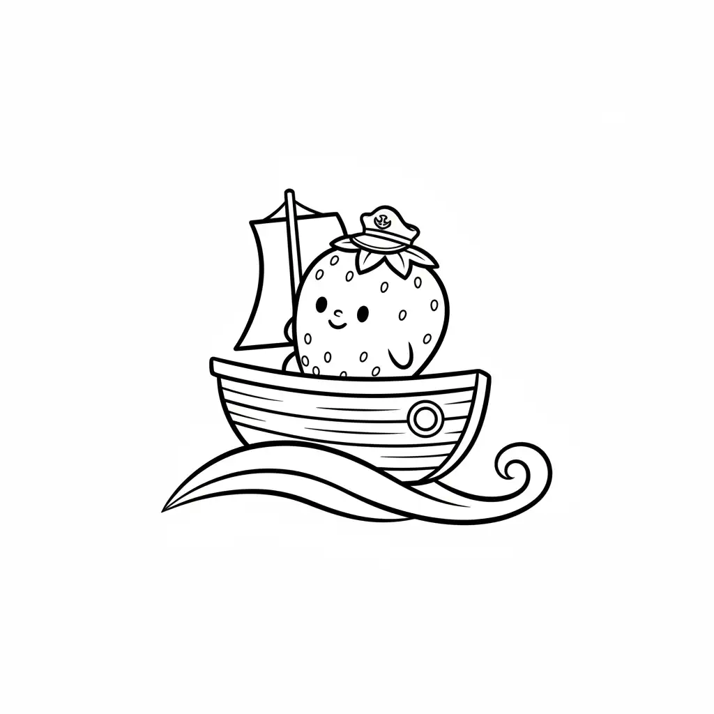 Fresa para colorear para niño de 5 años