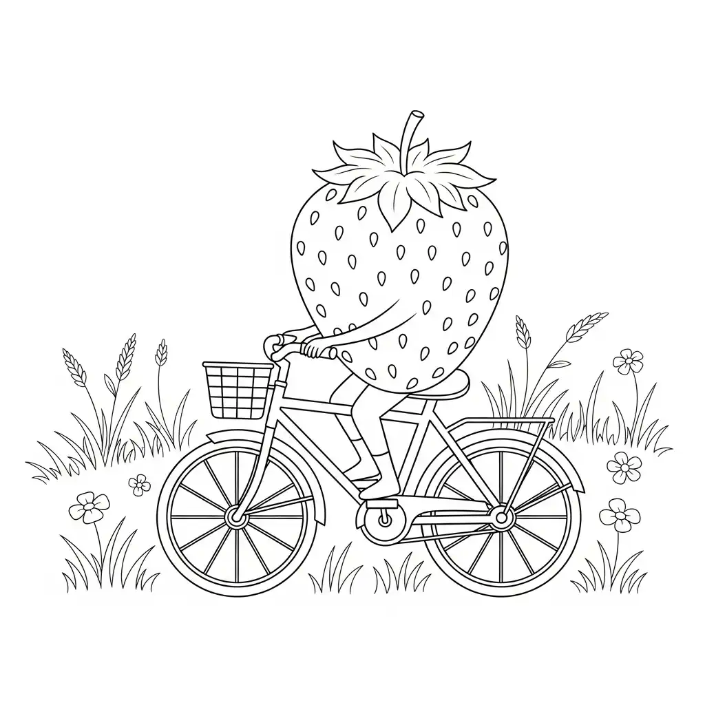 Fresa para colorear para imprimir para niño de 10 años 1