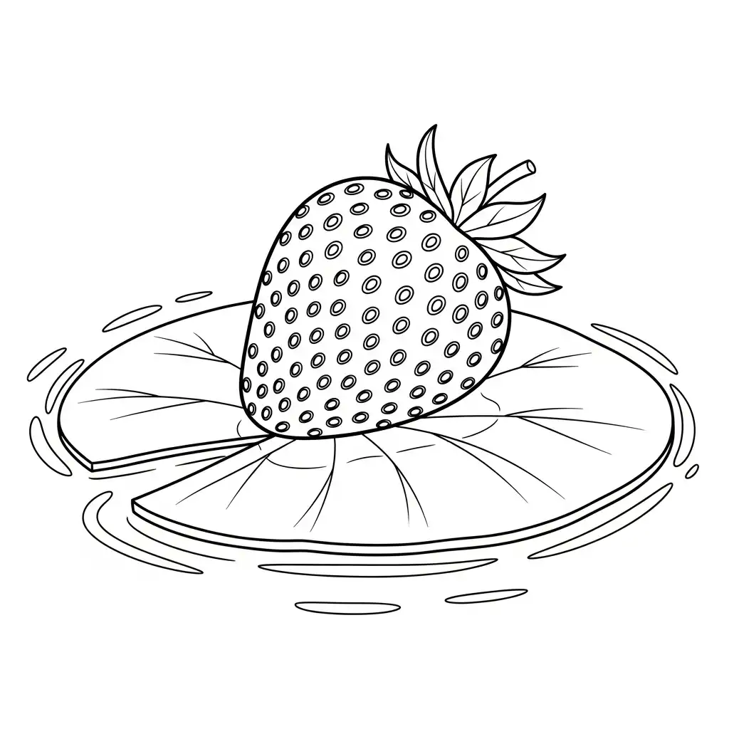 Fresa para colorear gratis para niños