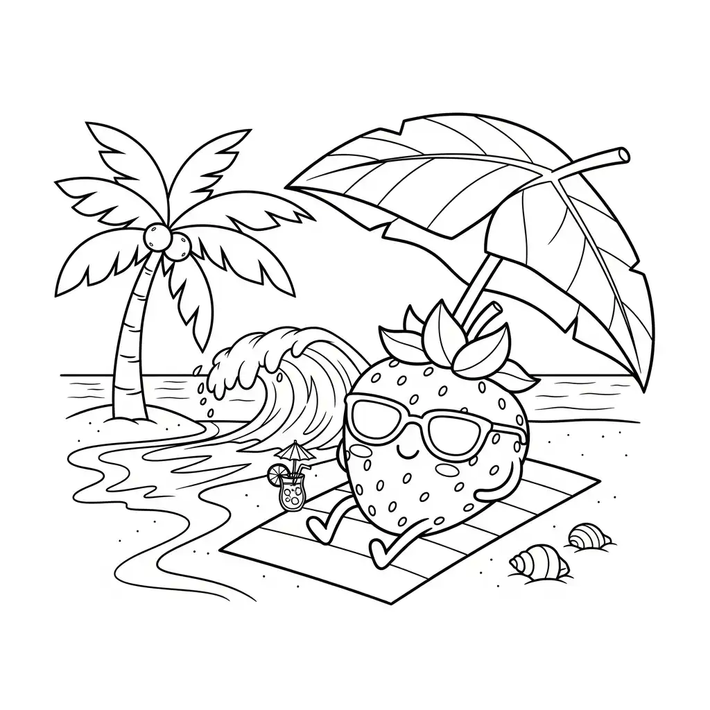 imprimir Fresa para colorear 1