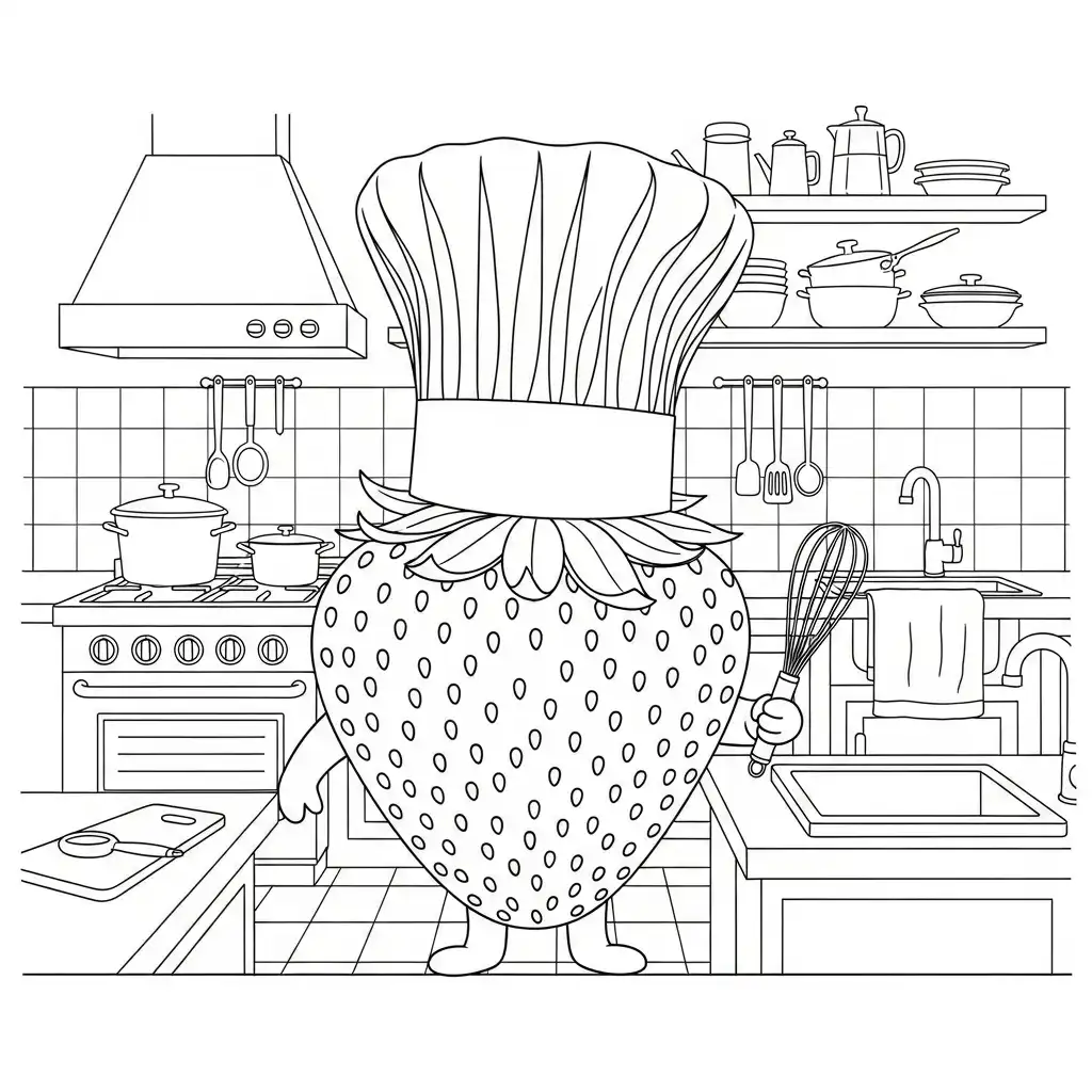 Fresa para colorear en línea