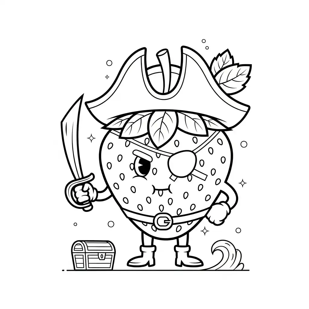 imprimir Fresa para colorear para niño 1