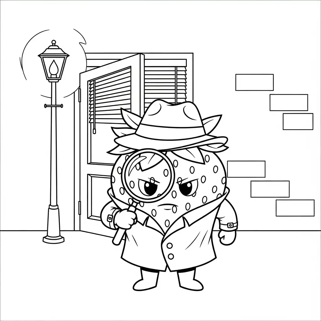 Fresa para colorear para niño de para imprimir