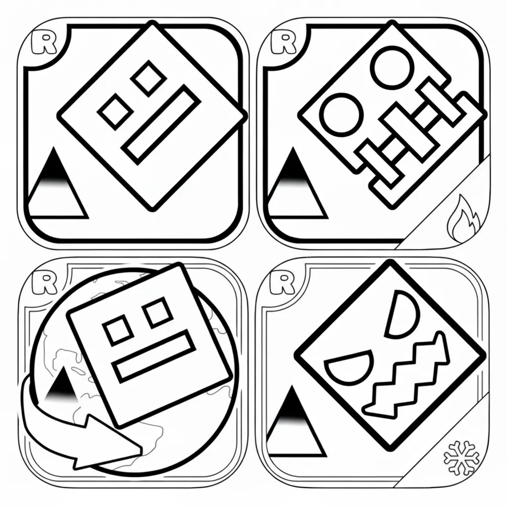 para imprimir Geometry Dash 15 para colorear gratis