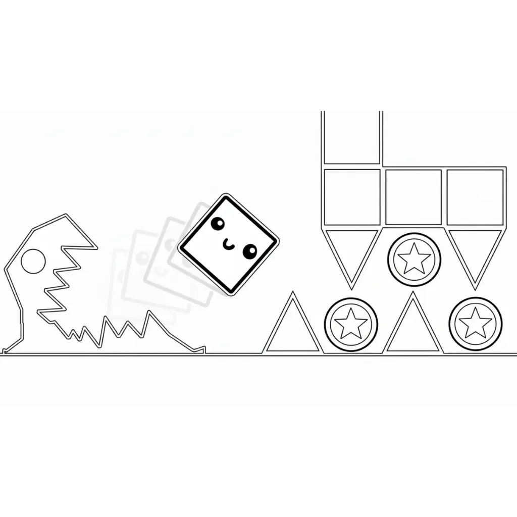 Geometry Dash 19 para colorear y dibujo para imprimir