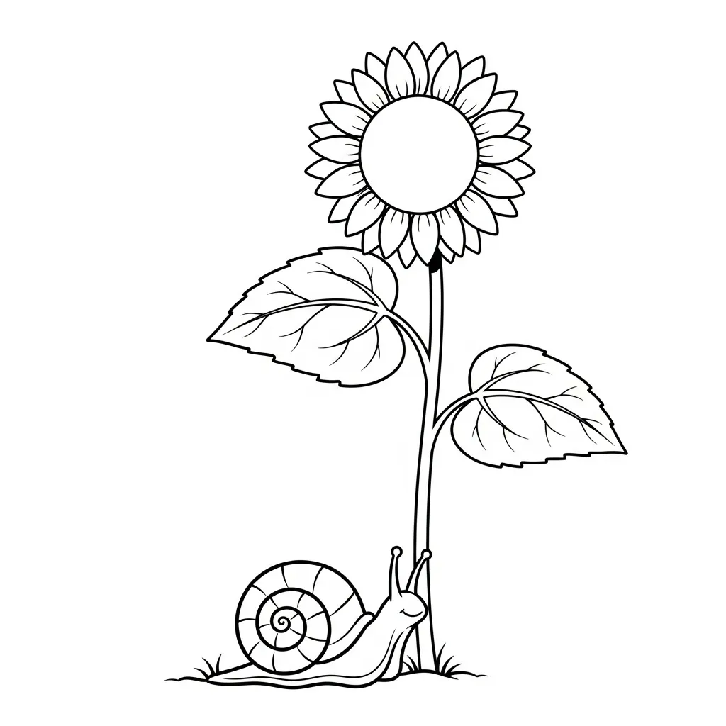 Girasol 1 para colorear y dibujo para imprimir