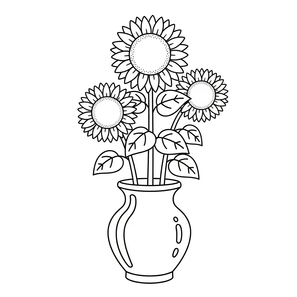 Girasol 4 para colorear para imprimir