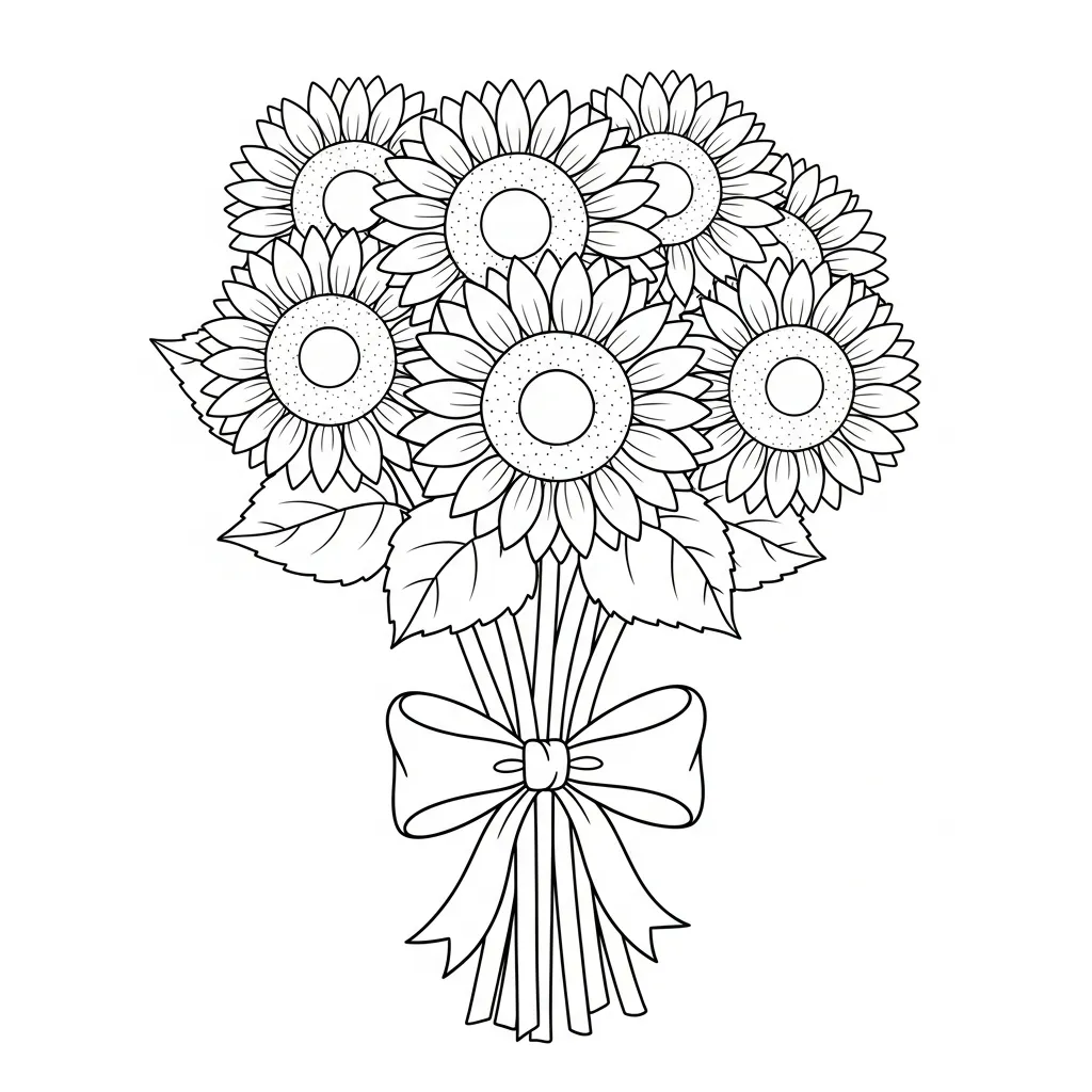 Girasol 8 para colorear para niño de 10 años