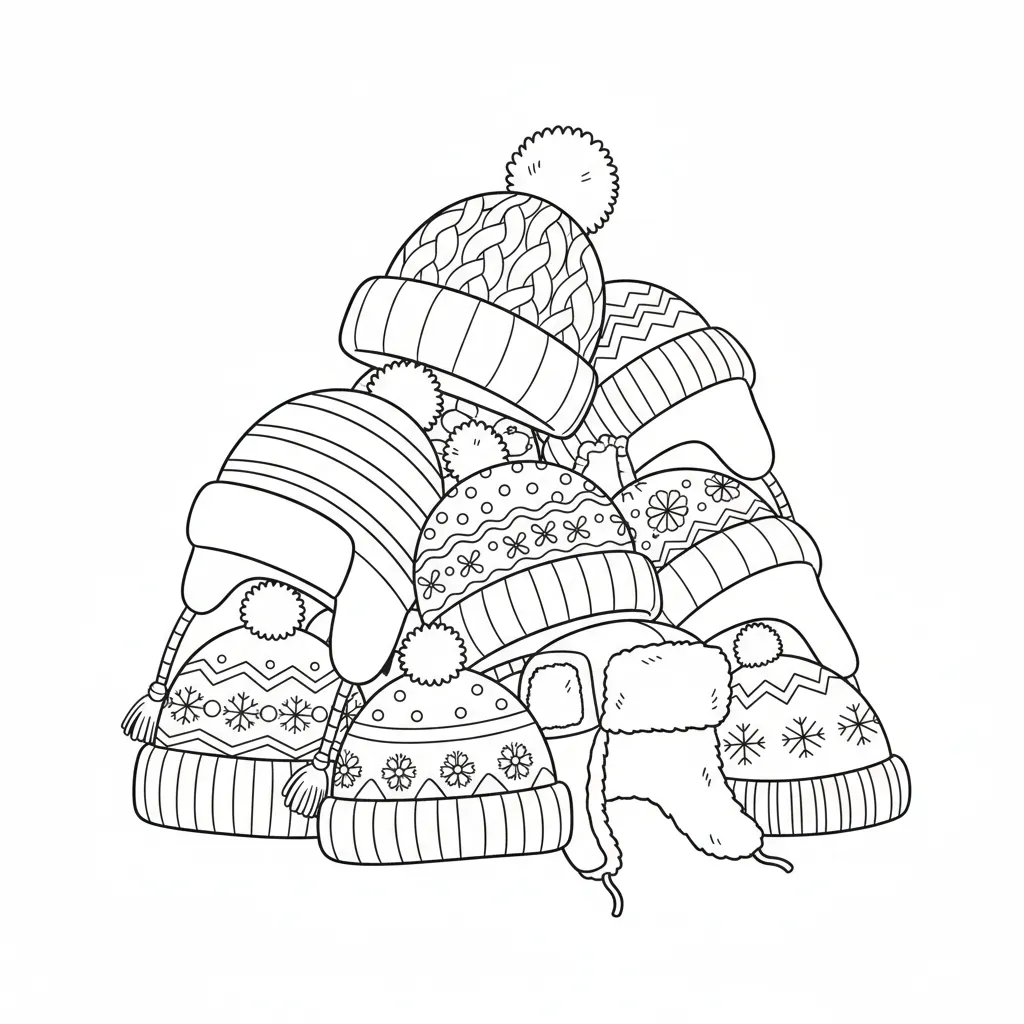 Gorro De Invierno 10 para colorear para imprimir gratis pdf