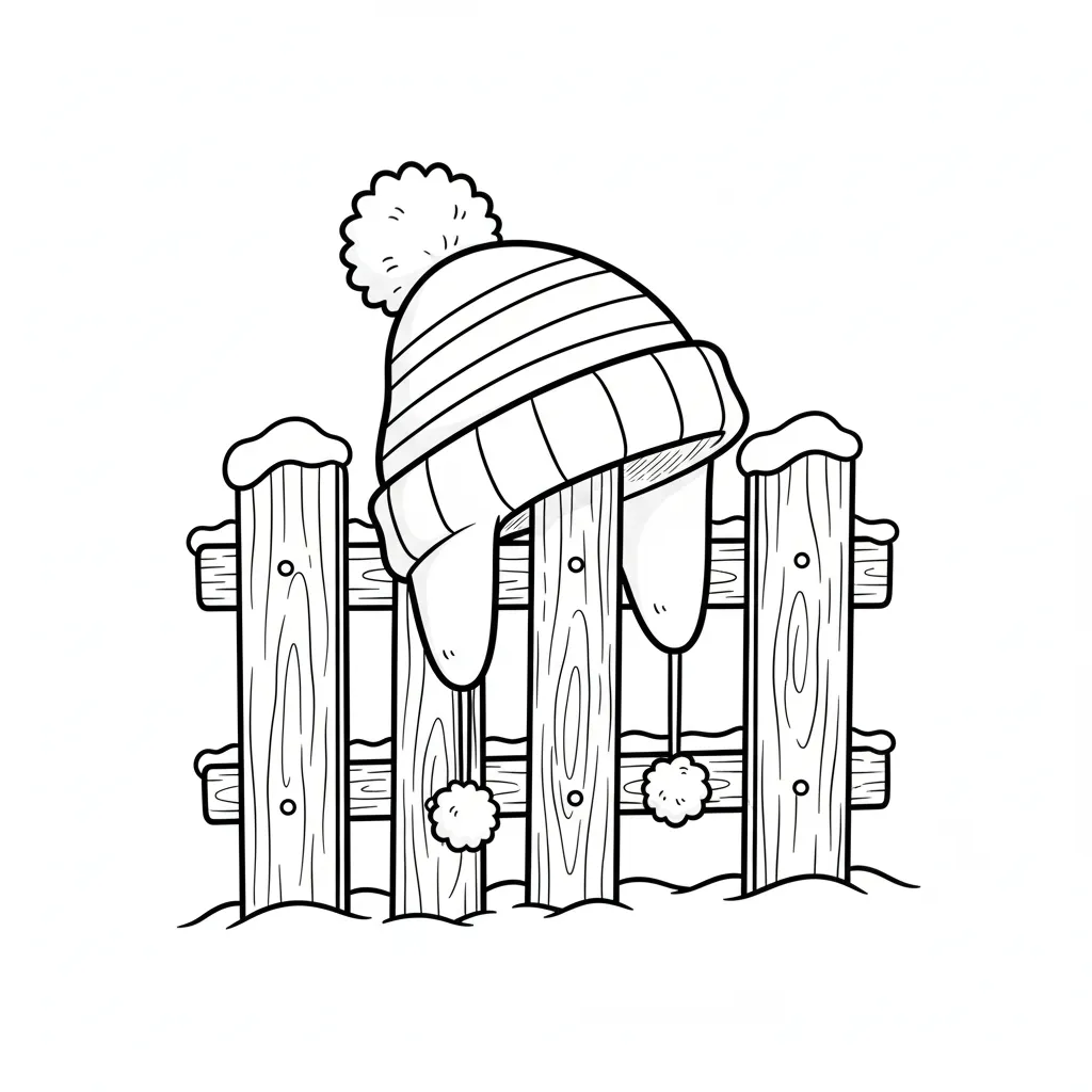 Gorro De Invierno 17 para colorear para niños para descargar