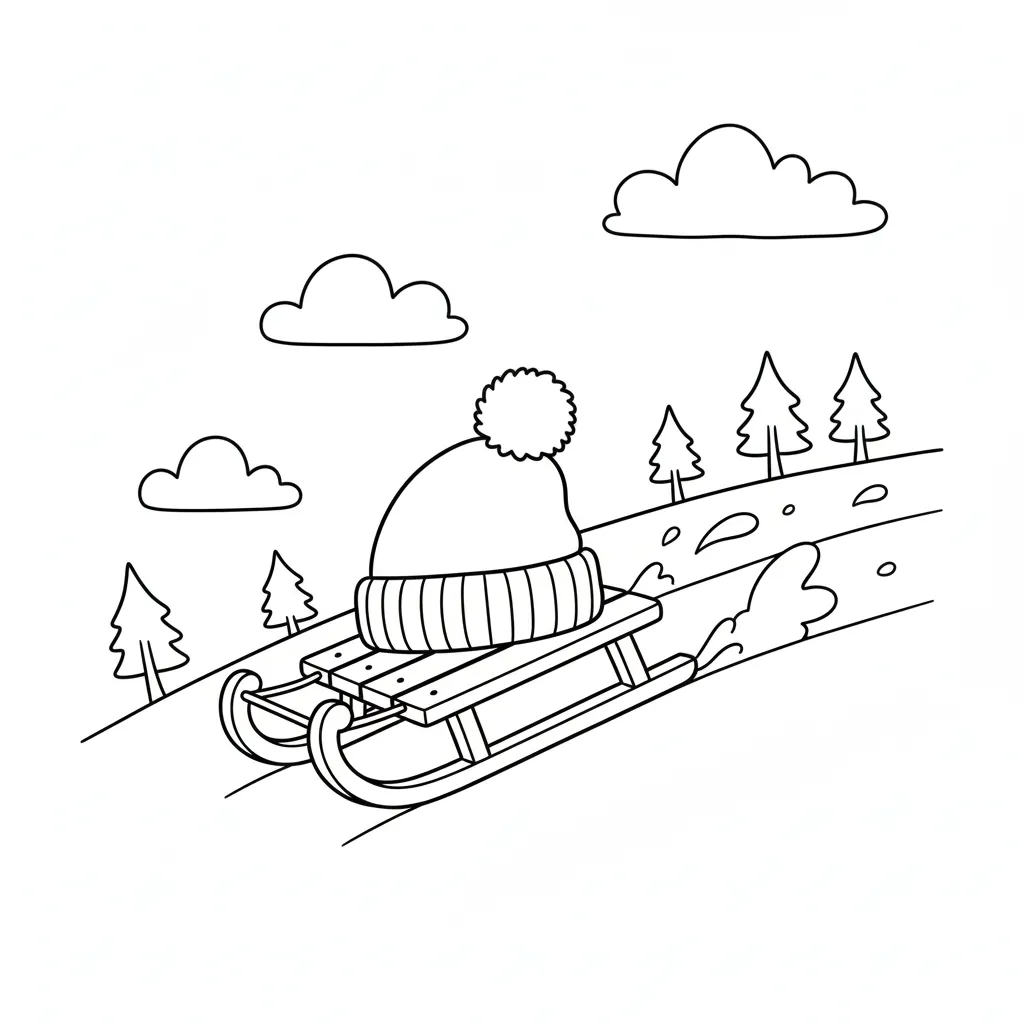 Gorro De Invierno 3 para colorear educativo para niño