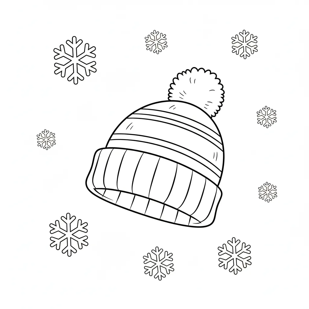 Gorro De Invierno 4 para colorear para niño de 3 años