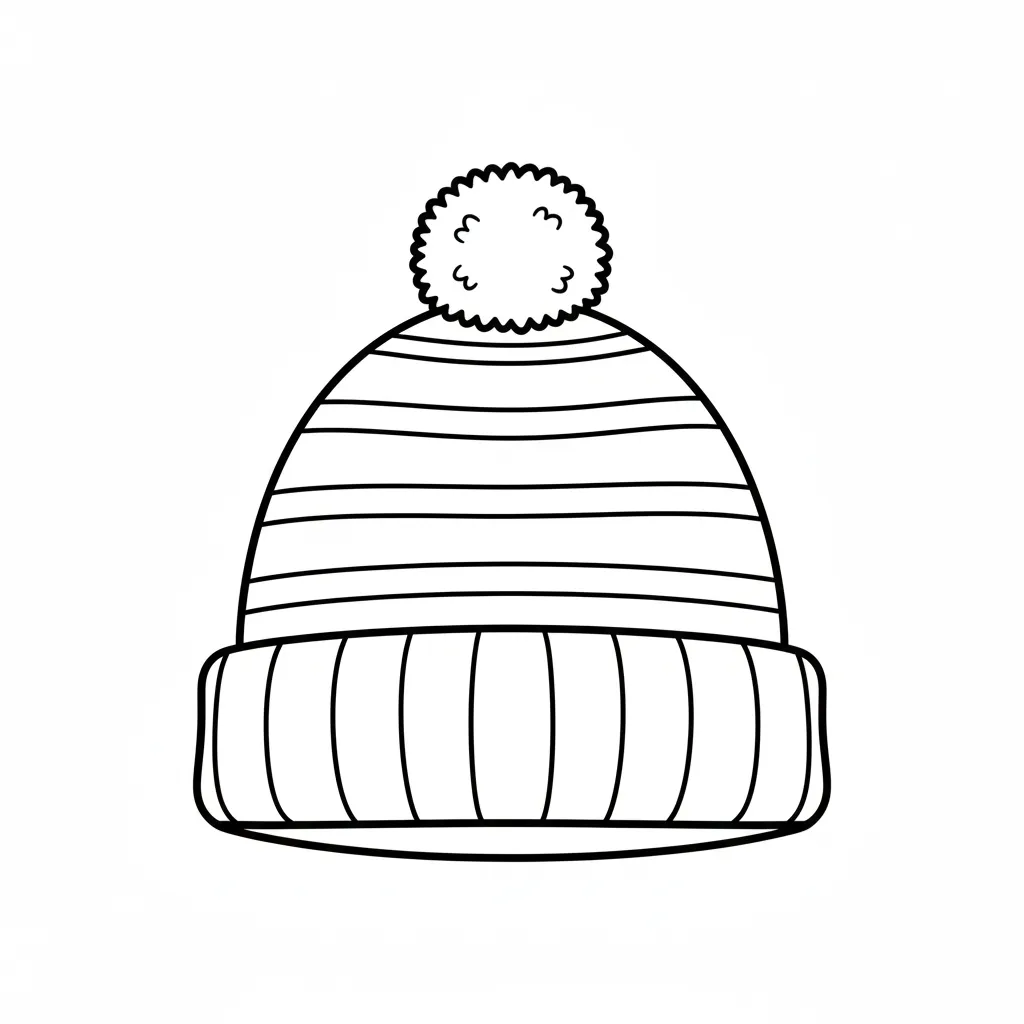 Gorro De Invierno 5 para colorear para imprimir para niños