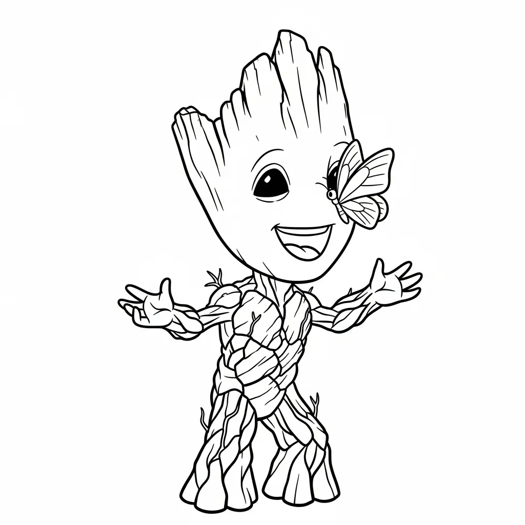 imprimir Groot 10 para colorear