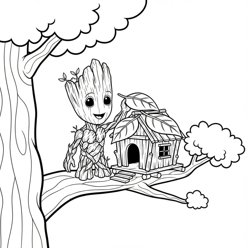 imprimir Groot 11 para colorear