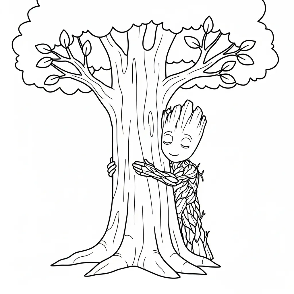 Groot 12 para colorear gratis para imprimir
