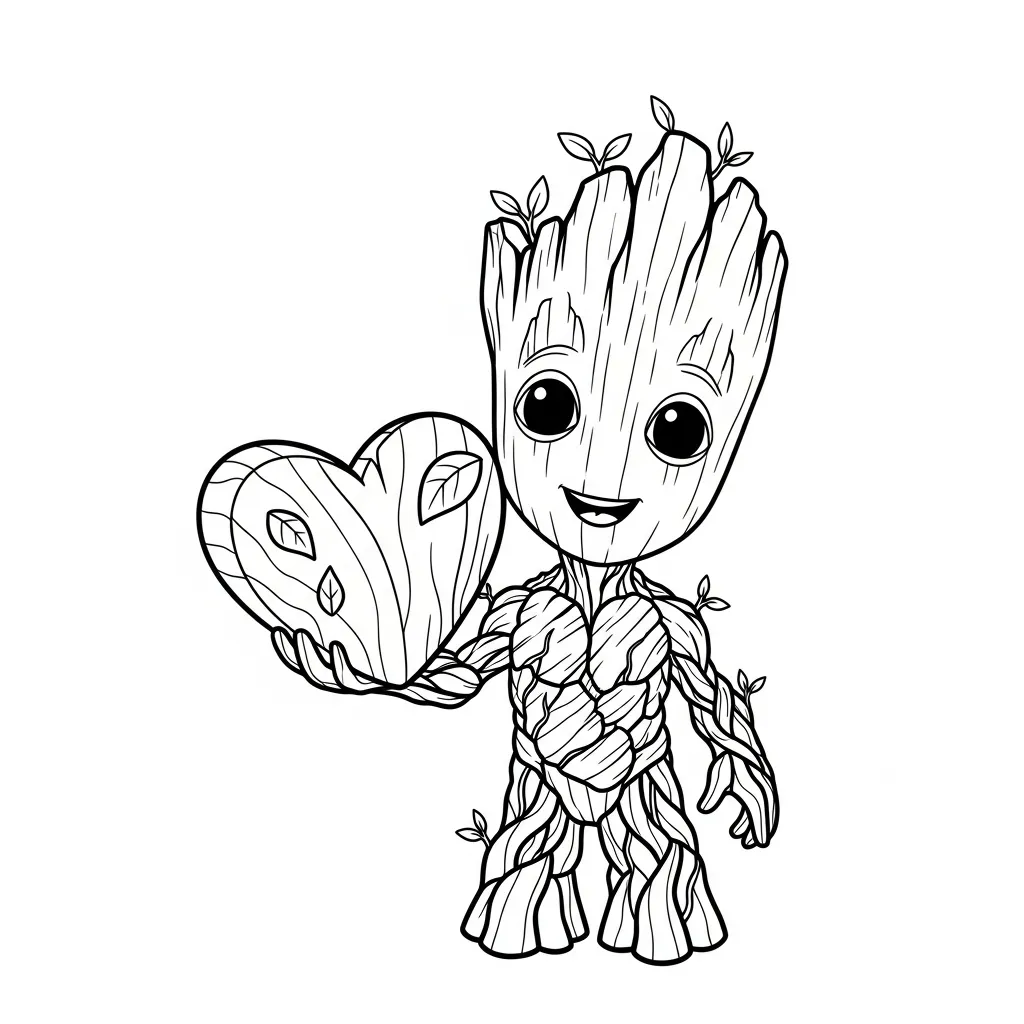 Groot 2 para colorear para niños para descargar