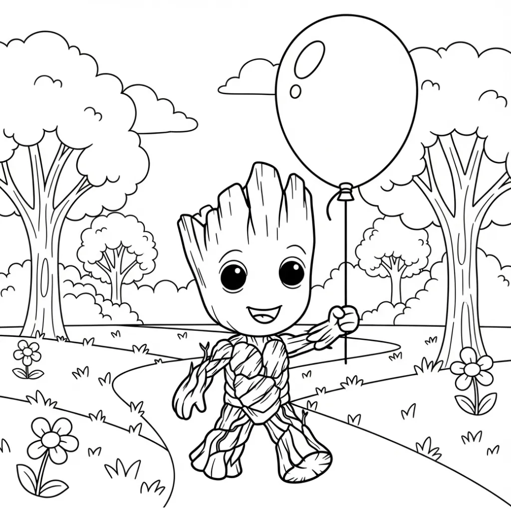Groot 4 para colorear de para niños