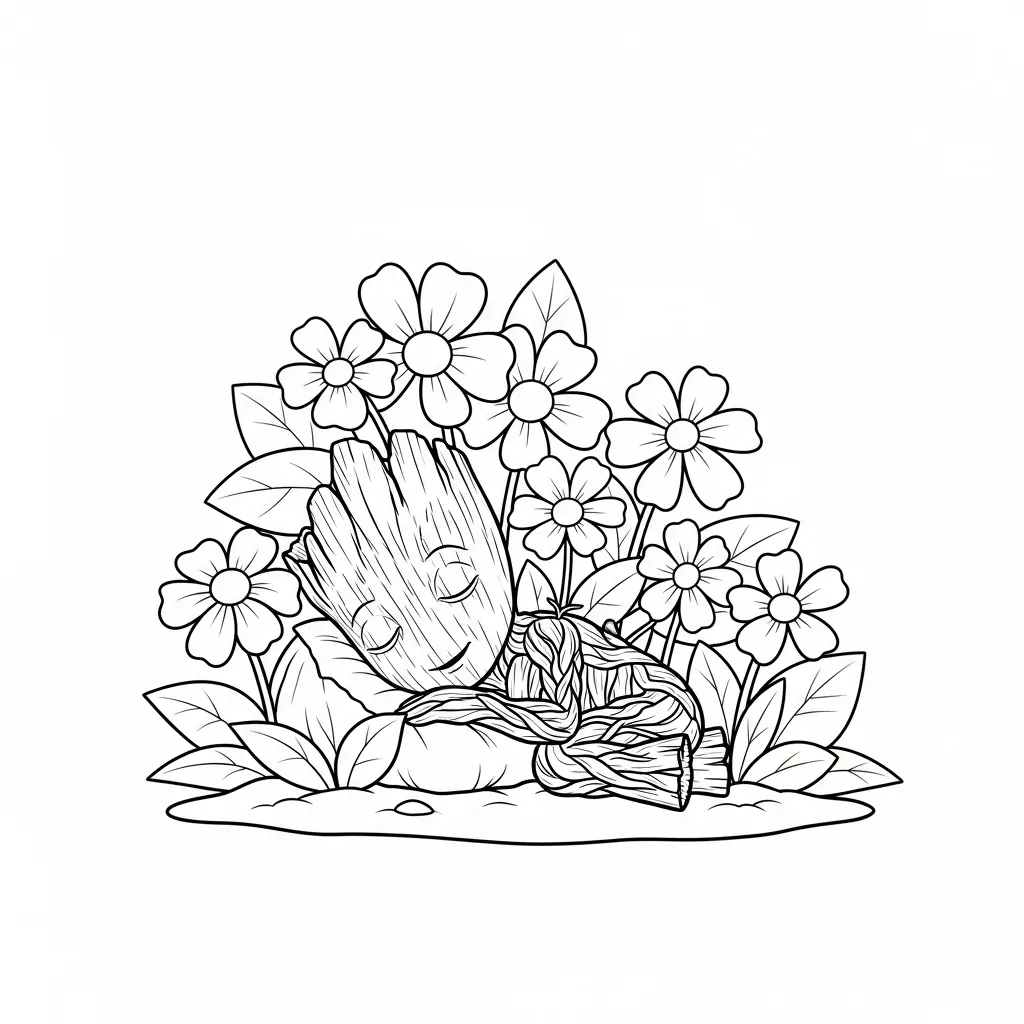 Groot 5 para colorear y aprendizaje