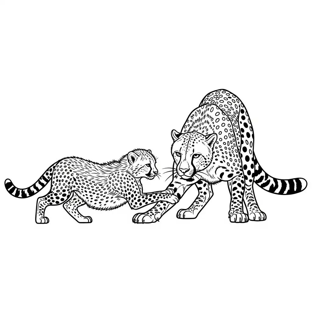 Guepardo para colorear gratis en línea