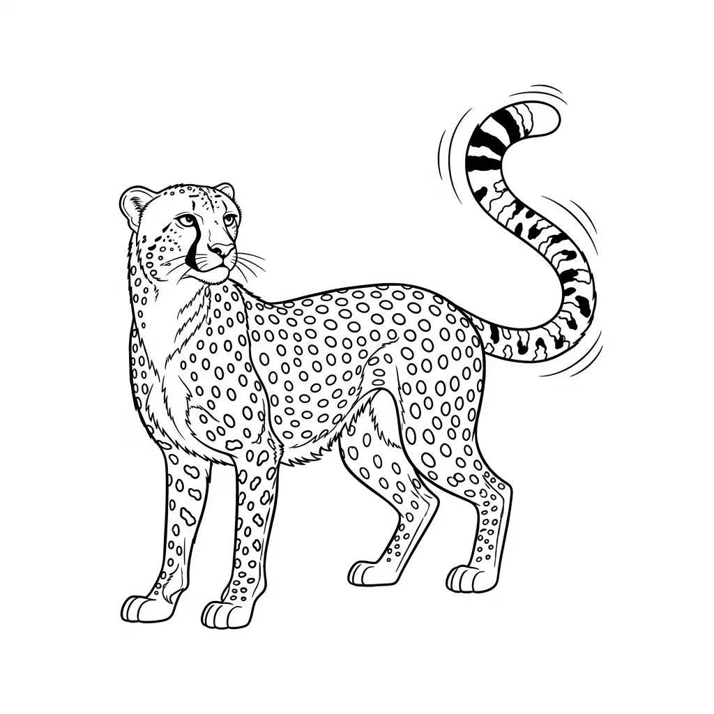 Guepardo para colorear y recortar para imprimir 1