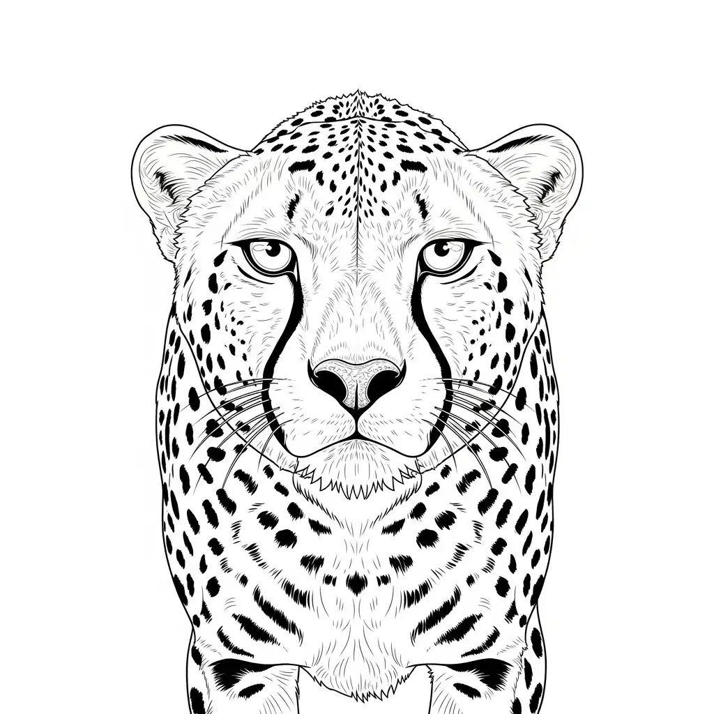 Guepardo para colorear para imprimir para niño de 4 años 1