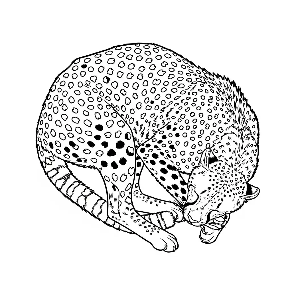 Guepardo para colorear y recortar para imprimir 2