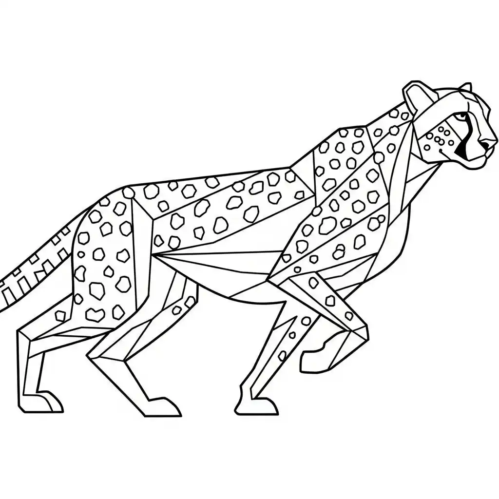Guepardo para colorear para imprimir para niño de 9 años