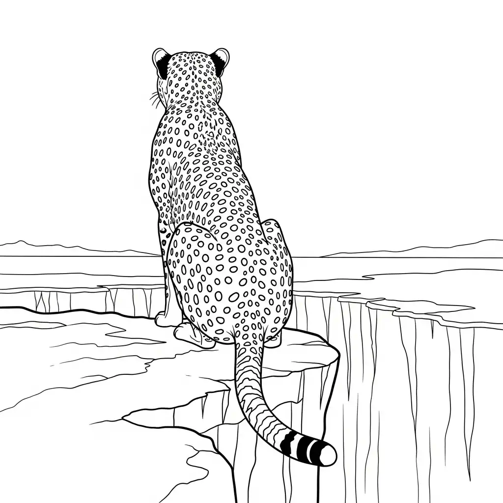 Guepardo de niño para colorear para imprimir 1