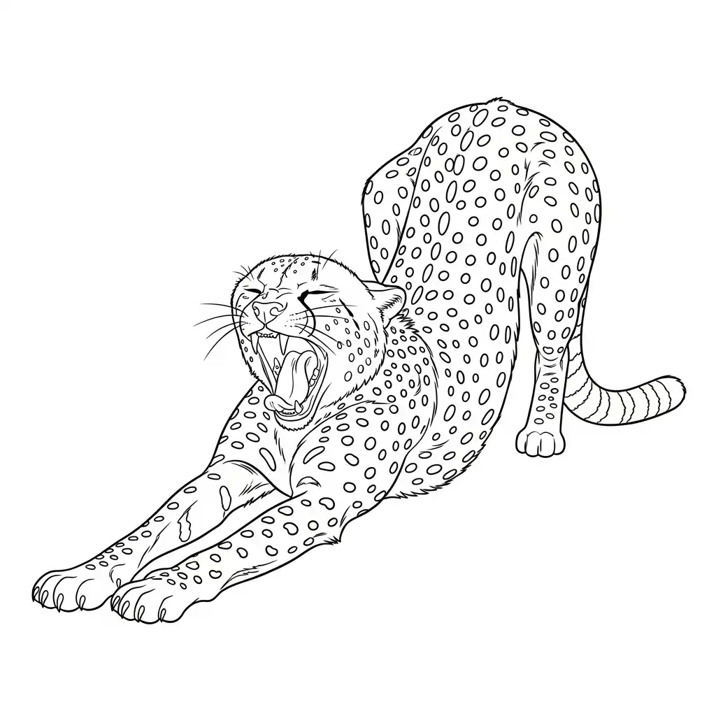 Guepardo para colorear para imprimir para niño de 6 años