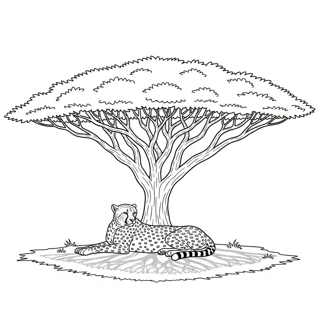 Guepardo para colorear para niño
