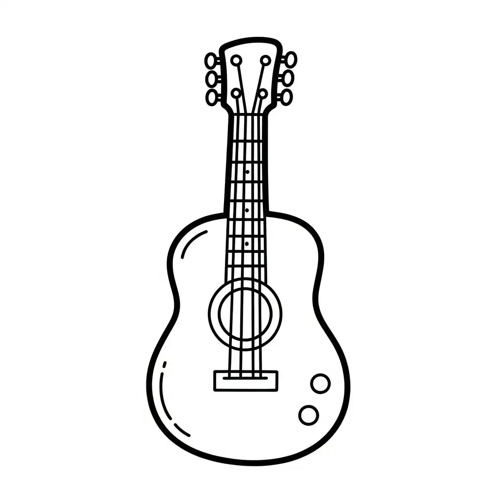 imprimir Guitarra para colorear gratis