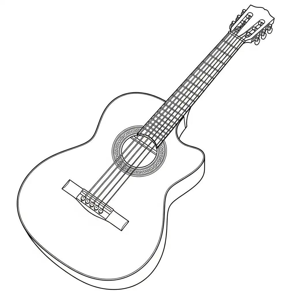 Guitarra para colorear para imprimir gratis