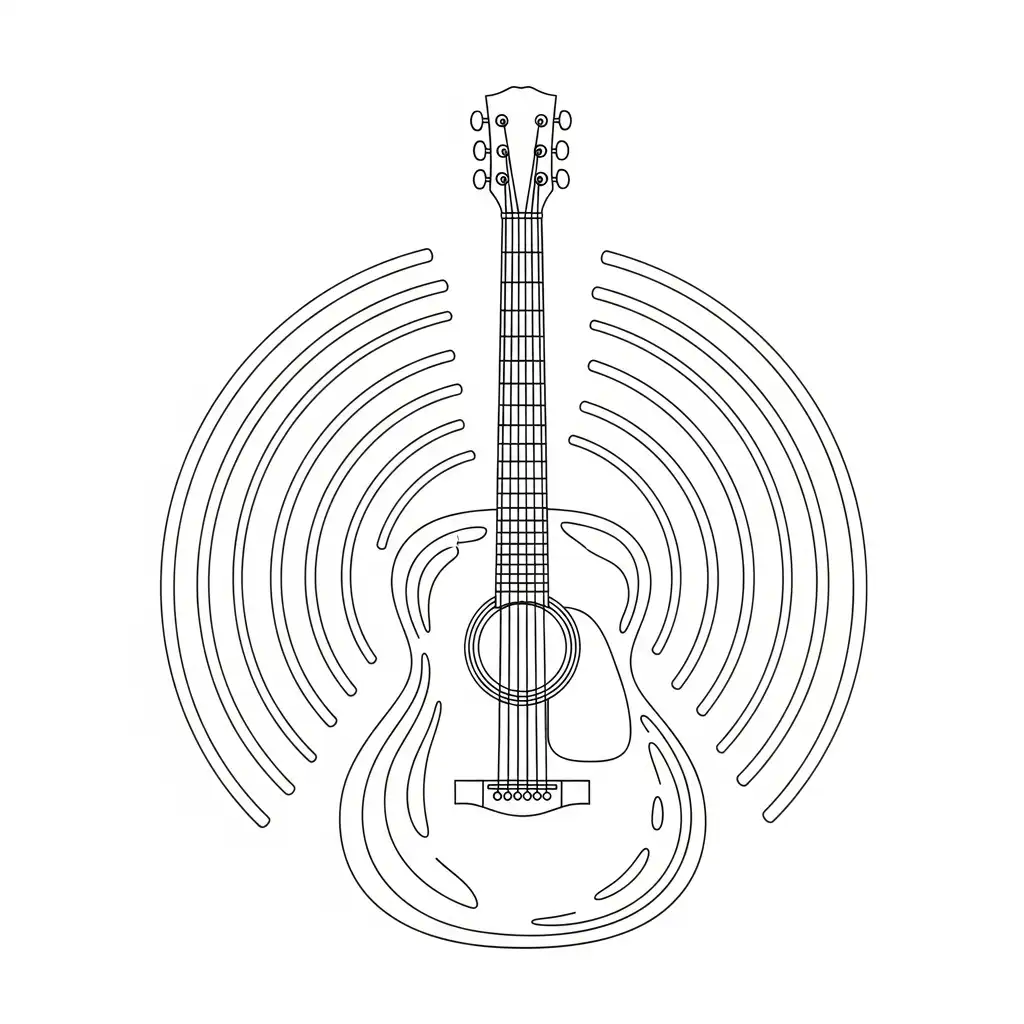 Guitarra para colorear en línea 2