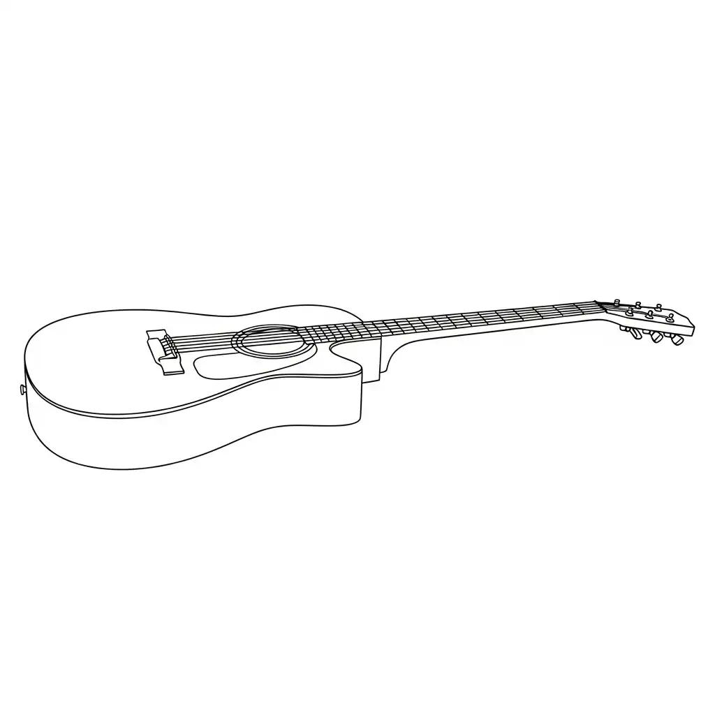 para imprimir Guitarra para colorear gratis 1