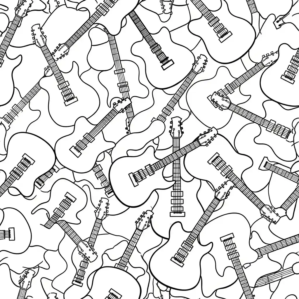 Guitarra para colorear para imprimir pdf gratis