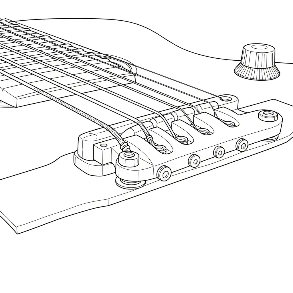 Guitarra para colorear y recortar
