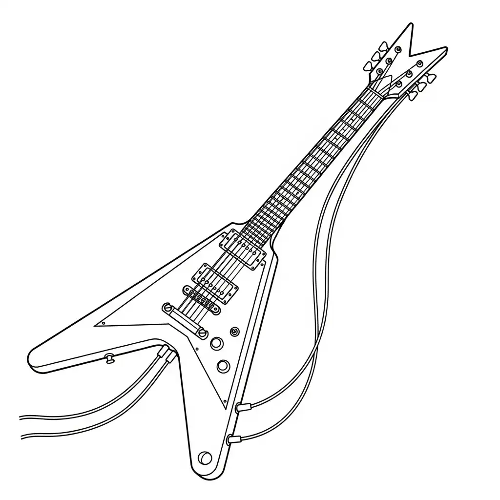 Guitarra para colorear para imprimir para niño de 4 años