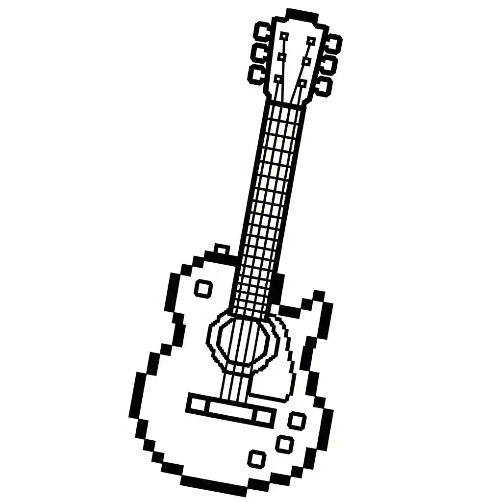 Guitarra para colorear para niño para imprimir gratis 1