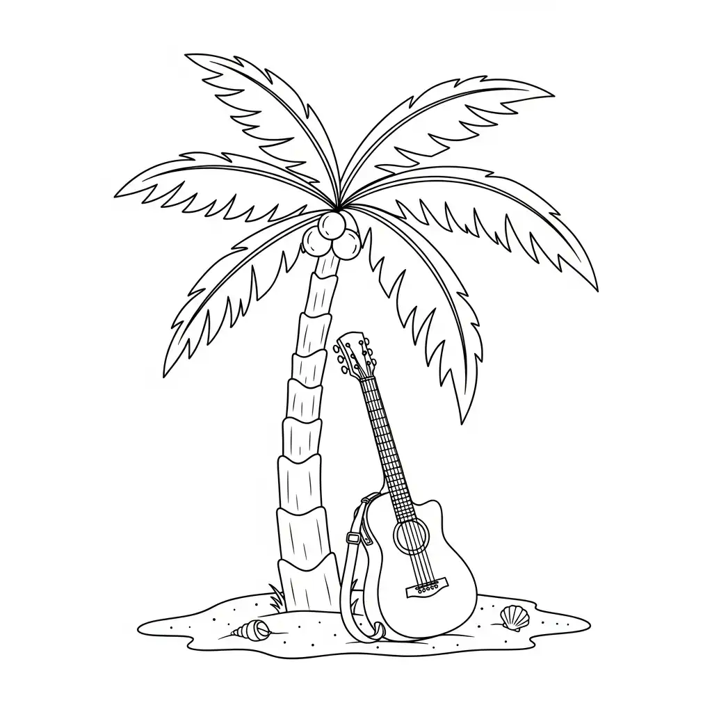 Guitarra para colorear gratis